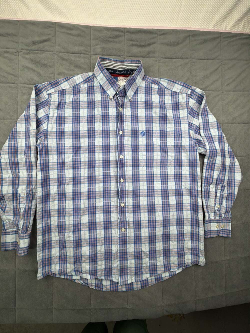 Wrangler Cowboy Cut George Strait Long Sleeve Plaid Button Down Shirt Size L